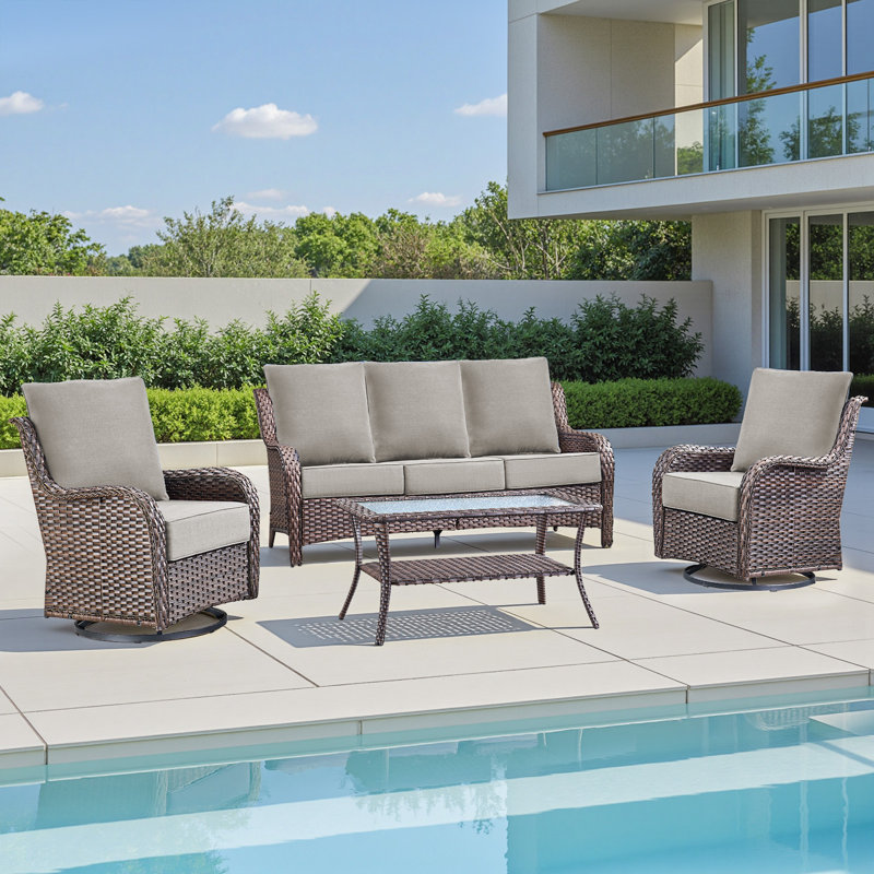 Outdoor Cushions For Patio Furniture,Outdoor Seat Cushion Set 24 X 24 X 6 Inch,Waterproof & Fade Resistant Outdoor Chair Cushions,Deep Patio Chair Cushion With Removable Cover
