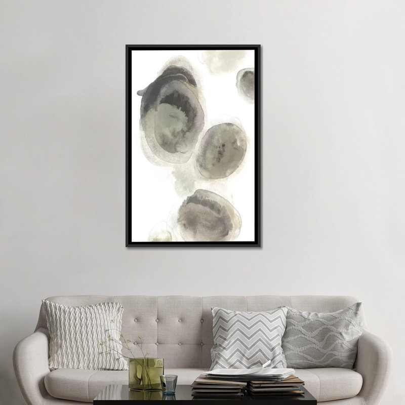 « water pierres i », impression sur toile, H 26 po x l 18 po x P 1,5 po, Toile encadrée noire, Pas de tapis