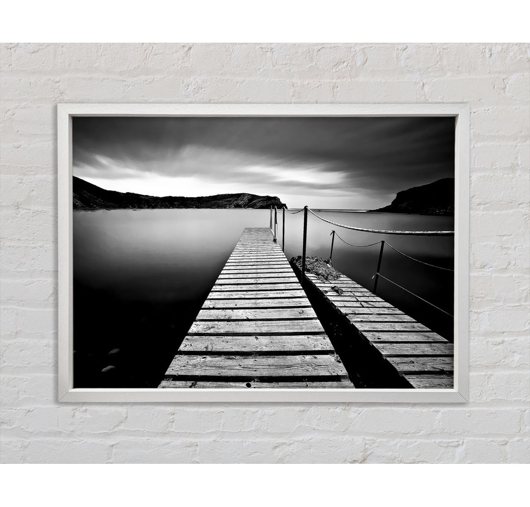 Abstrakter Pier B N W - Druck