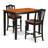 3 Piece Counter Height Pub Set for Small Spaces Contains a Rectangle Kitchen Table and 2 Faux Leather Dining Room Chairs, Black & Cherry-1866374293