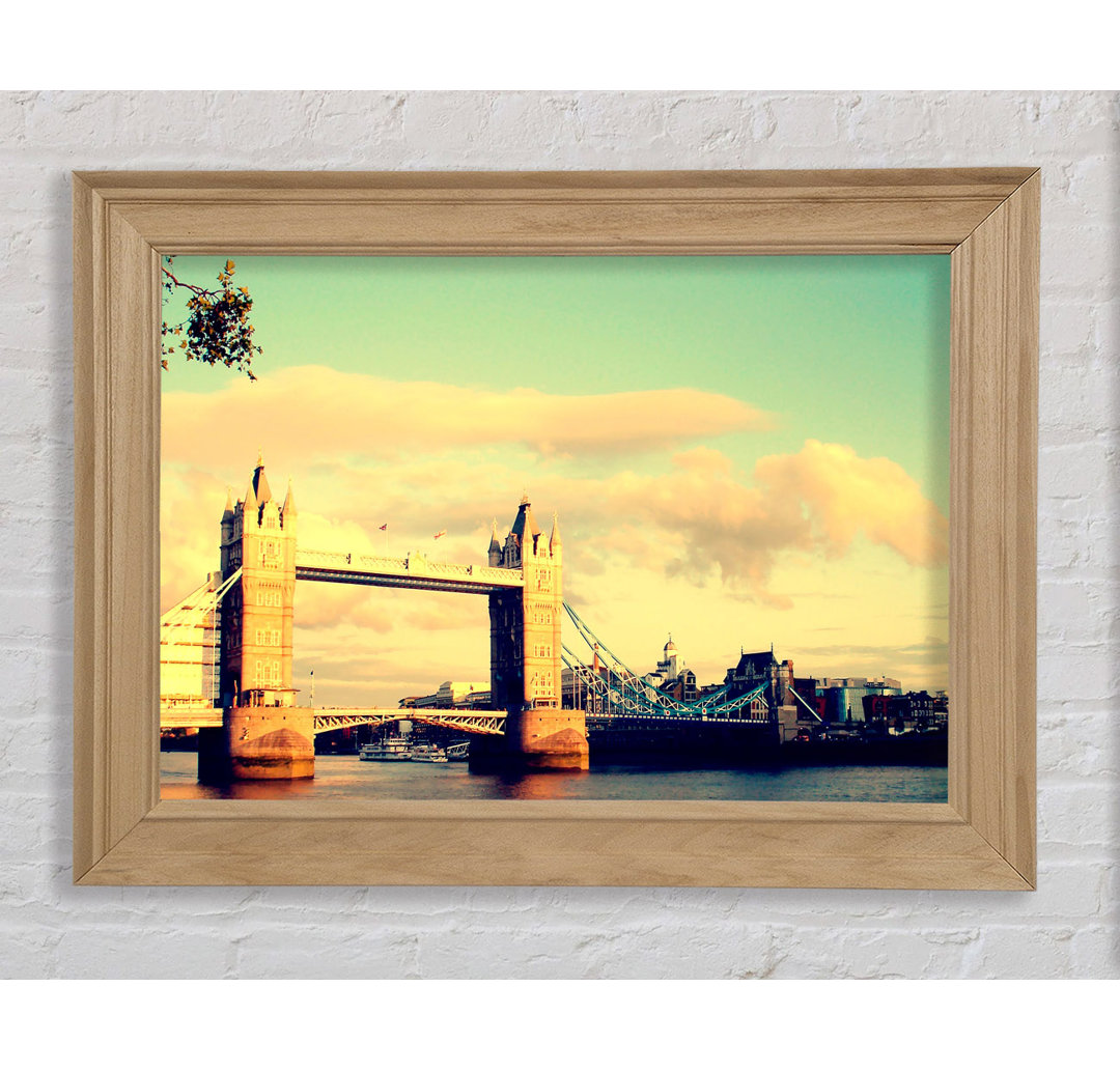 London Tower Bridge Retro Gerahmter Druck