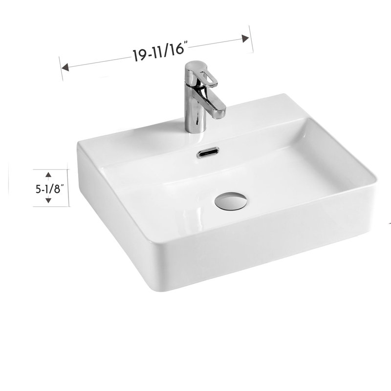 DAX 16.56'' Bathroom Sink, Matte White