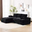 Ensemble de canapé modulaire de salon 99 * 69 ", canapé de style minimaliste moderne, canapé-lit rembourré pour le salon, la chambre à coucher, combinaison sans PC 2 pièces, canapé sans installation, en L, noir