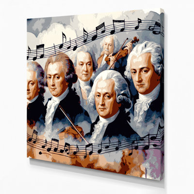 Music Classical Composers Brown Canvas Wall Art