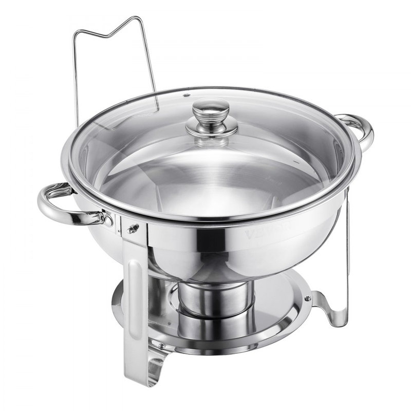Ensemble 5 pièces de buffet à vaisselle rond en acier inoxydable