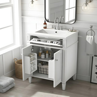 Meuble-lavabo de 24 po avec lavabo et rangement polyvalent