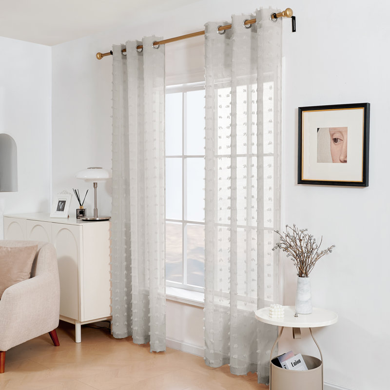 Codah Sheer Curtain Pair, 42" W x 63" L, Gray