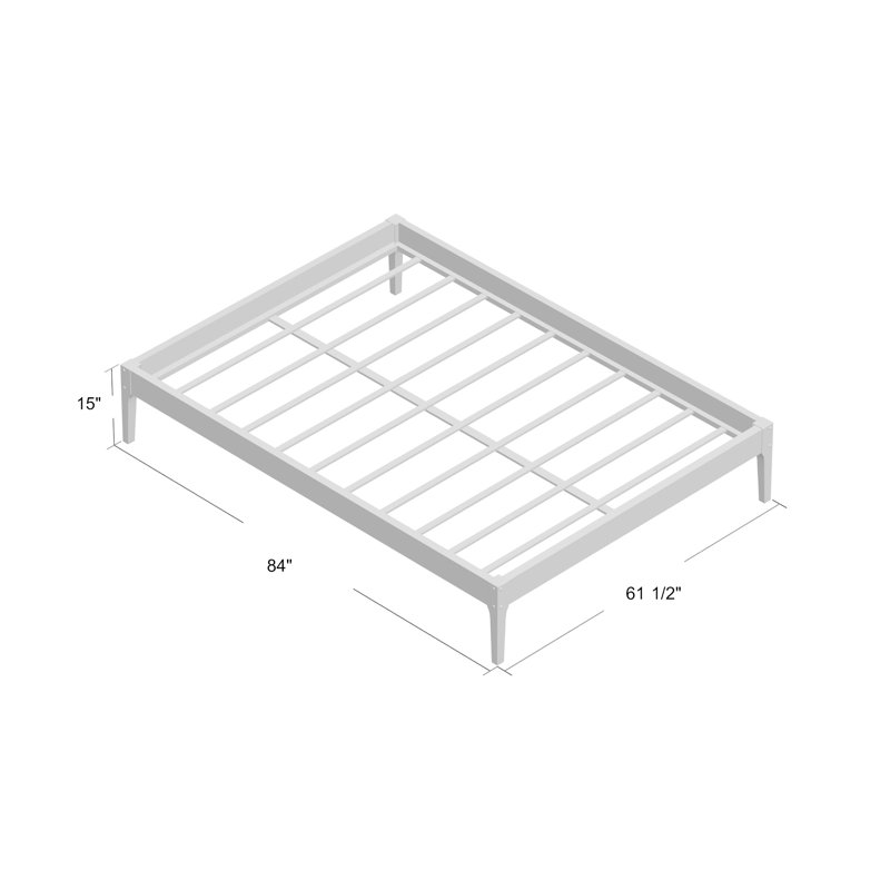 Channin Solid Wood Platform Bed, Cappuccino, Queen