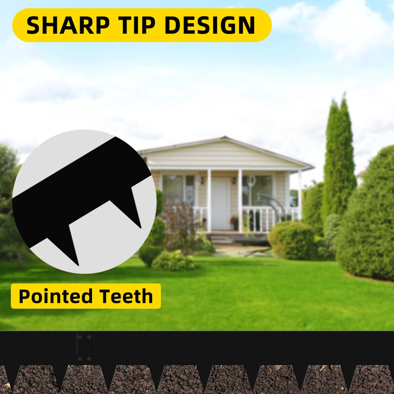 Metal Lawn Edging, 10 cm H x 100 cm W x 0.1 cm D