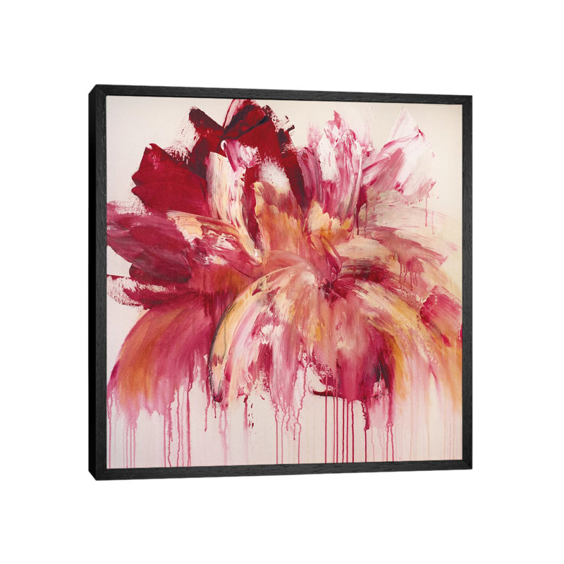 Pink Rhapsody by Jude Remedios - Painting on Canvas, 66.04cm H x 66.04cm W x 3.81cm D, Black Framed
