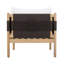 Fauteuil club d'extérieur en bois avec cordage et coussins-129533454