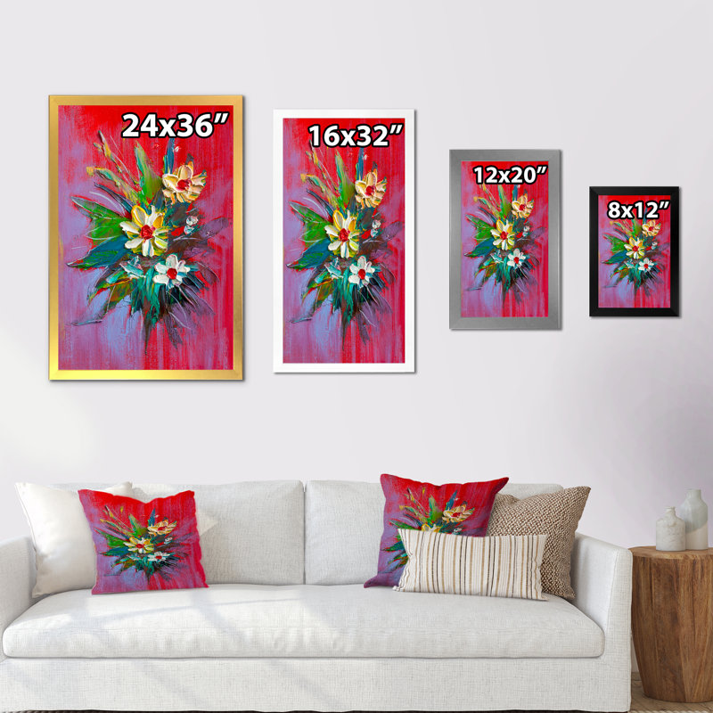 Wasai Daisies Flowers Garden, H 20 po x l 12 po x P 1 po, Cadre photo noir