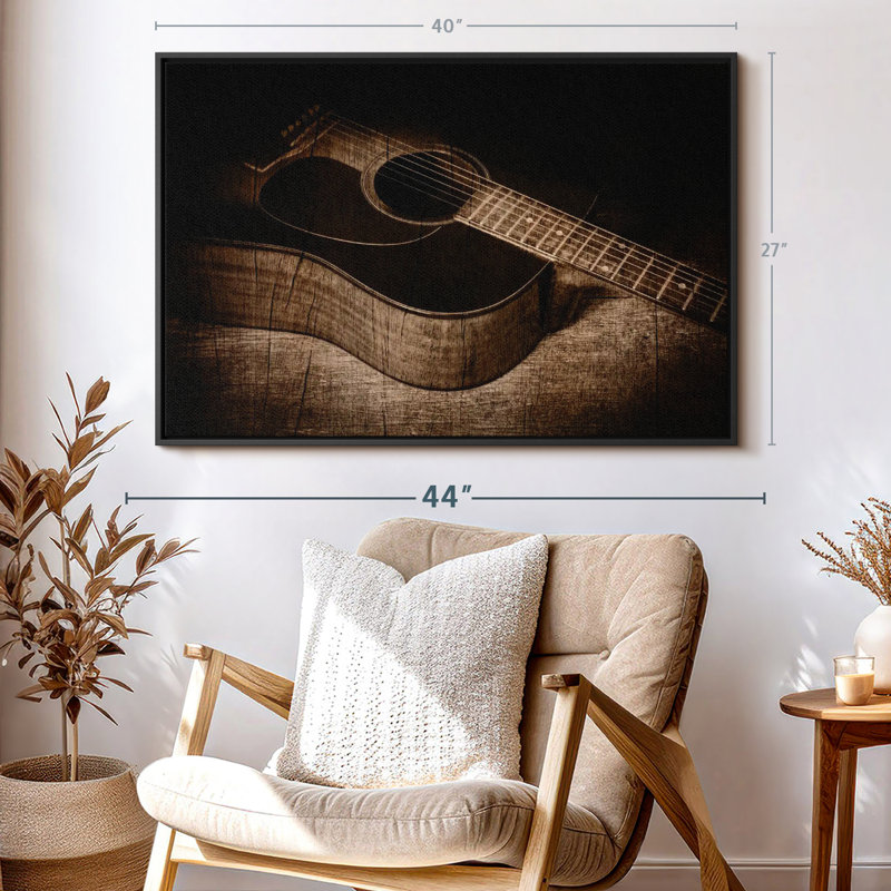 Impression sur toile de guitare acoustique rétro, H 27 po x l 40 po