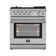 Lazio 30-inch Gas Range Stainless Steel, 5 Burners 70,000 BTU, 4.32 cu.ft. Convection Oven