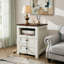 Table de chevet moderne à 2 tiroirs en bois avec dispositif de chargement, avec espace de rangement ouvert-721662039-721662034