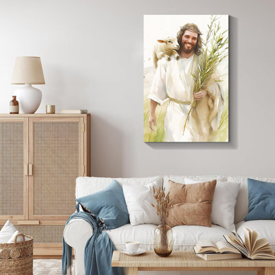 Art sur toile, "Jesus et agneau"