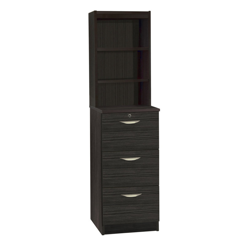 Jeremy 48cm Wide 3 -Drawer File Cabinet, Black Havana