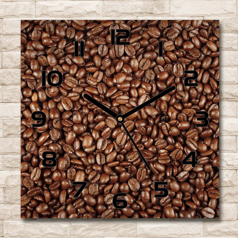 Helana Glass Wall Clock, Black/Brown