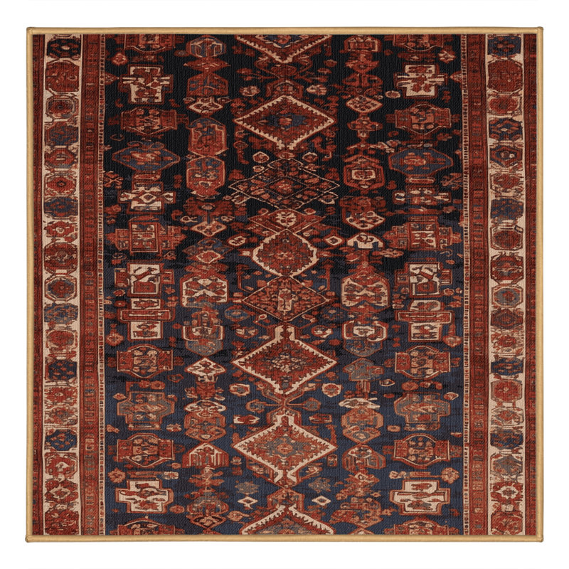 Machine Washable Persian Brown Area Rug, Square 3'