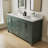 Riverford 60'' Fully Assembled Double Bathroom Vanity With Solid Surface White Granite Top and Backsplash
