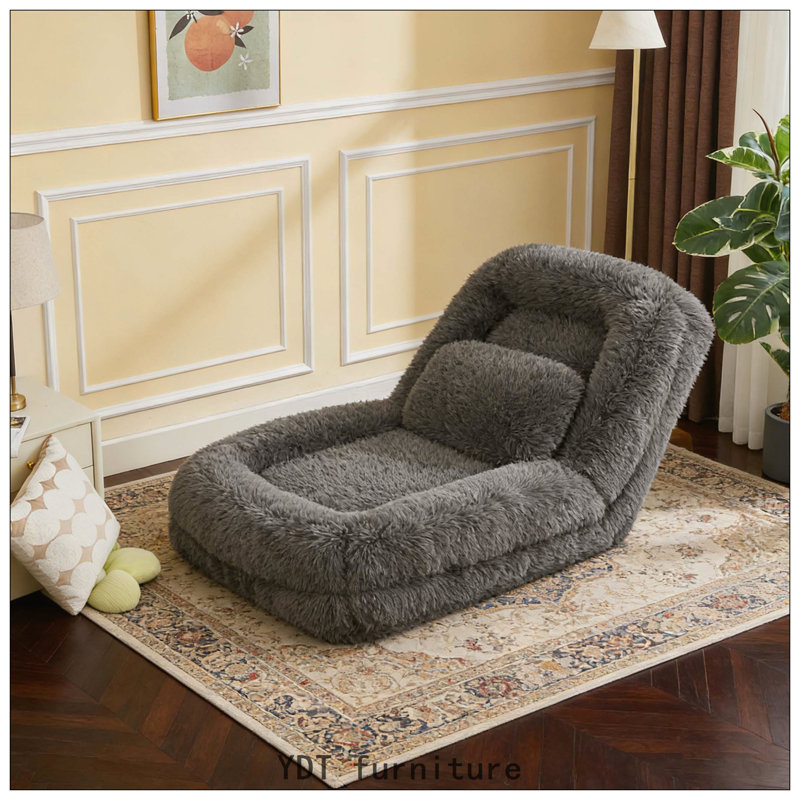Human Dog Bed,Lazy Sofa,5-Position Adjustable Convertible, Dark Gray Polyester