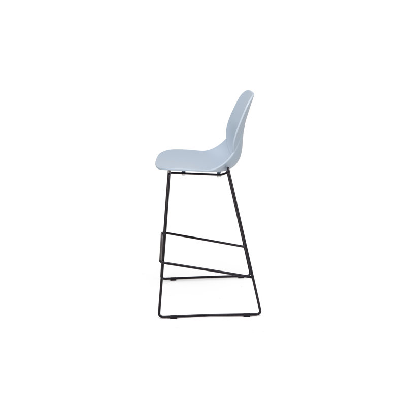 Yui Counter Stool with Metal Frame, Light Blue