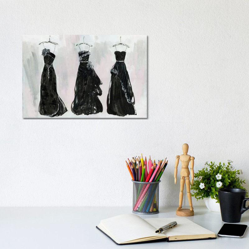 «Black and Bling I» par Sally Swatland - reproduction d'art, Aucun mat, Toile tendue, H 8 po x l 12 po x P 0,75 po