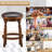Soraya Swivel Upholstered Counter Stool with Solid Wood Frame-1569954657