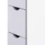 Armoire tour en lin de 54 po de hauteur - rangement de salle de bain avec 2 tablettes et tiroirs, étagère de rangement blanche à niveaux, organisateur de plancher étroit pour les fournitures