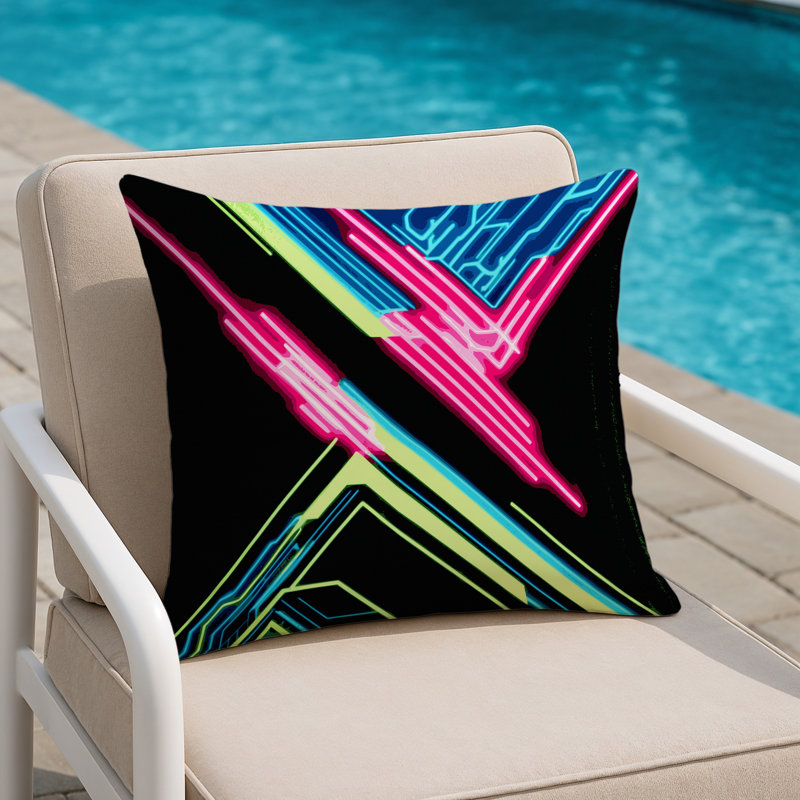 Fluorescent Echo Indoor And Outdoor Throw Pillow, Square 20"