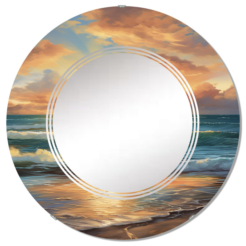 Decollete - Miroir mural rond, 32 po x 32 po