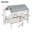 Lit mezzanine robuste avec toit et fenêtres pour enfants Pinewood