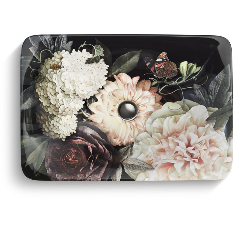 Dutchmaster Blush Floral Carillon Artist Editions Rectangle Wading Pool Bathroom Sink