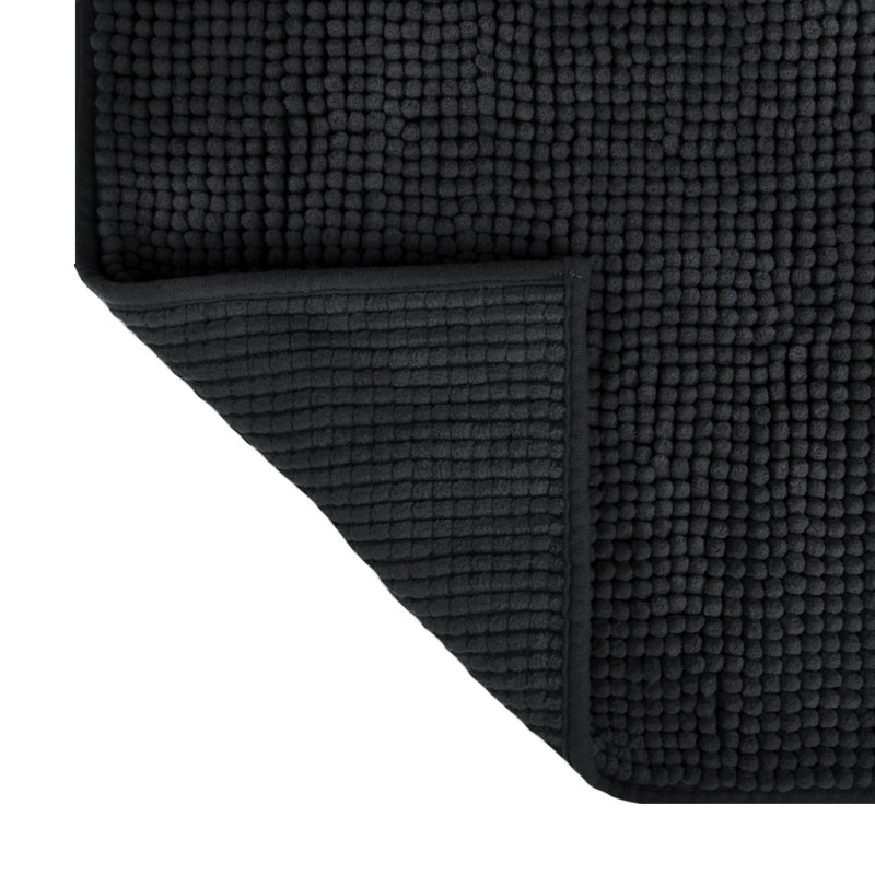 Centreville Chenille Non Slip Bath Mat, 80cm L x 50cm W, Black