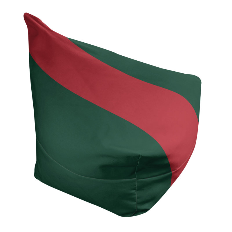Bean Bag Cover, 30" H x 27" W x 2" D, Forest Green/Iron Range Red