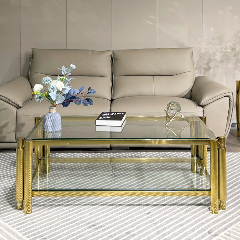 Table basse Allysah, Transparent, Or