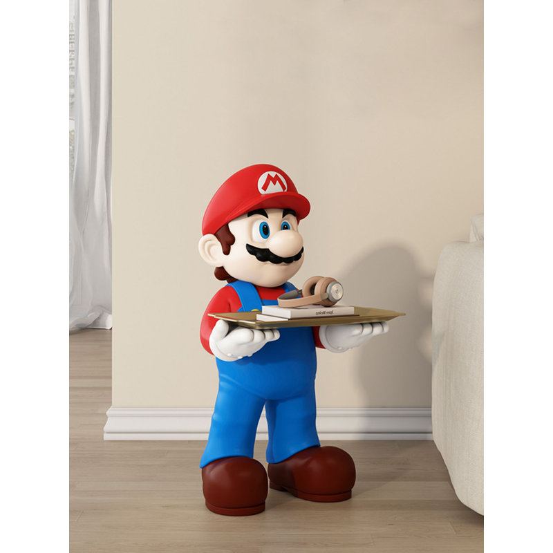 Giant Resin Statue Of Super Mario With Tray Decorations