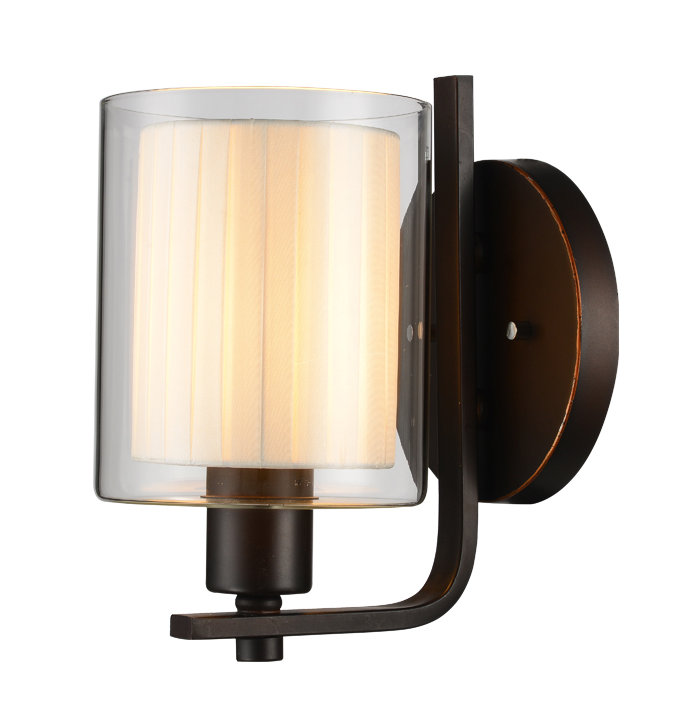 Pittsfield Armed Sconce, Opal, Bronze