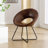 Coomer 26.75" Wide Faux Leather Barrel Accent Chair with Metal Base-2063006707