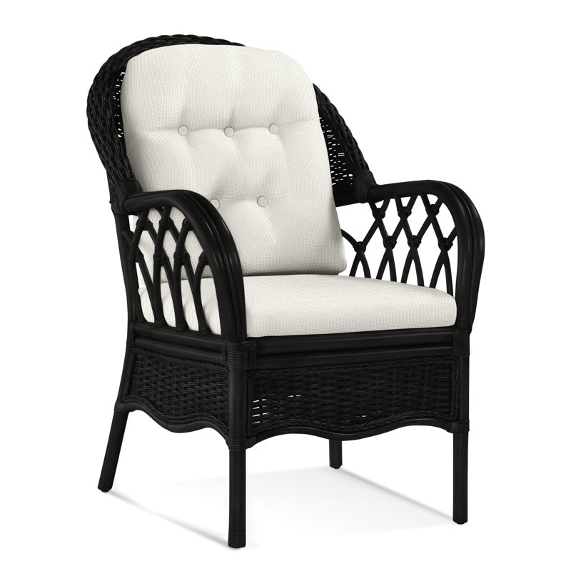 Everglade Upholstered Arm Chair, Black, Vanilla Crypton Performance; 0822-91