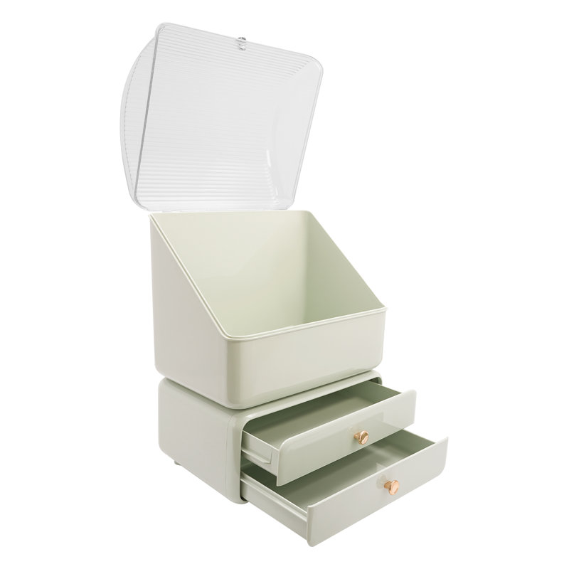Organisateur de maquillage grand organisateur de maquillage avec porte-pinceaux cosmétiques organisateurs de soins de la peau avec couvercle et tiroirs