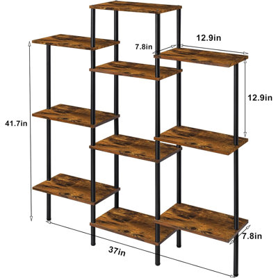 4Tier BookshelfSmall Triple Wide Bookcase for BooksCDsMovies