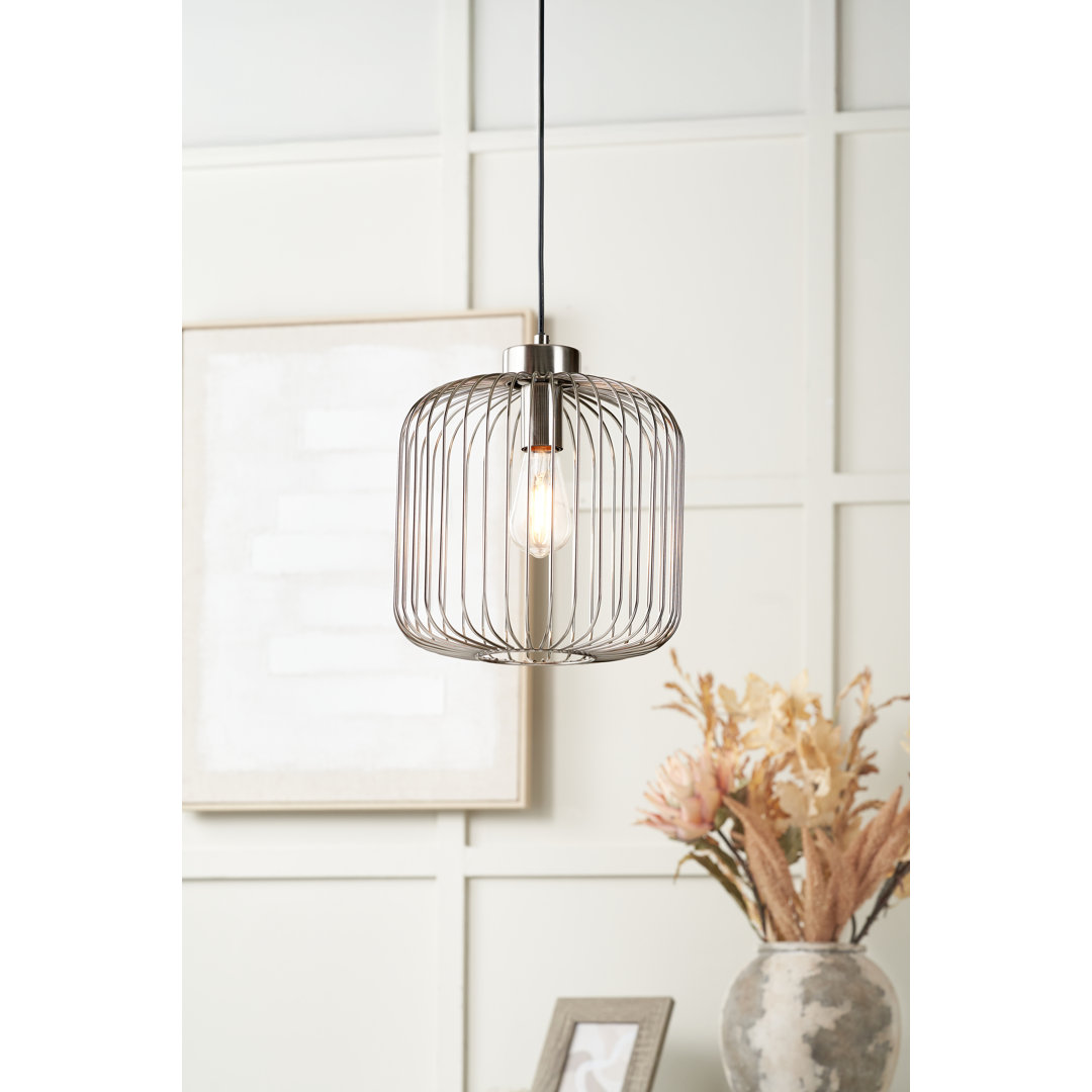 Dania 1 - Light Brushed Silver Caged Pendant