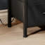 Table de chevet moderne avec station de charge, bande lumineuse à DEL, port USB, prise de courant, double tiroir en tissu et tablette de rangement.-2089933282