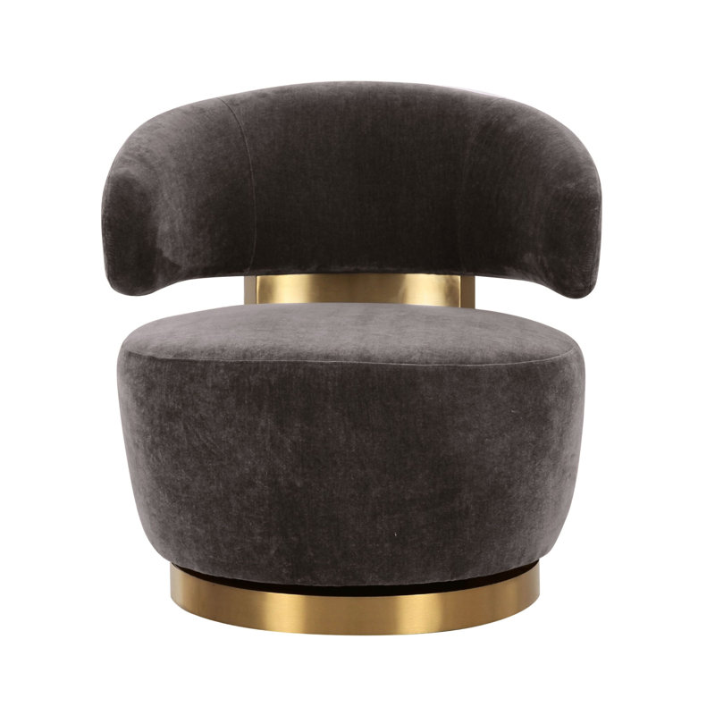 Recycled Fabric Swivel Chair, Chocolate