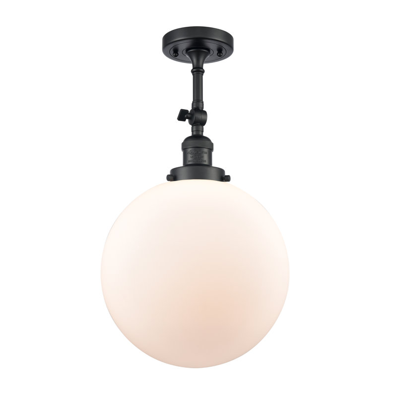 Plafonnier semi-encastré 1 lumière 12 "ciacchi, DEL, Noir mat, Blanc mat