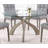 Contemporary Round Glass Top Dining Table w/ Solid Wood Base