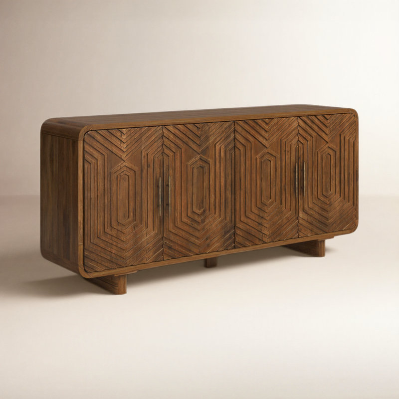 Buffet en bois massif Quince, Brun