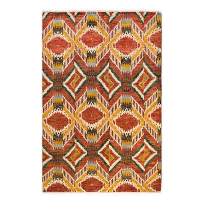 Vasyl One-of-a-Kind 6' 0" X 9' 1" 2010s Wool Area Rug in Red