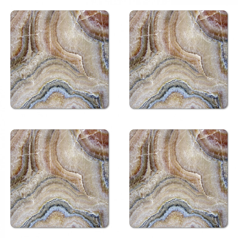 Marble Square 4 Piece Coaster Set